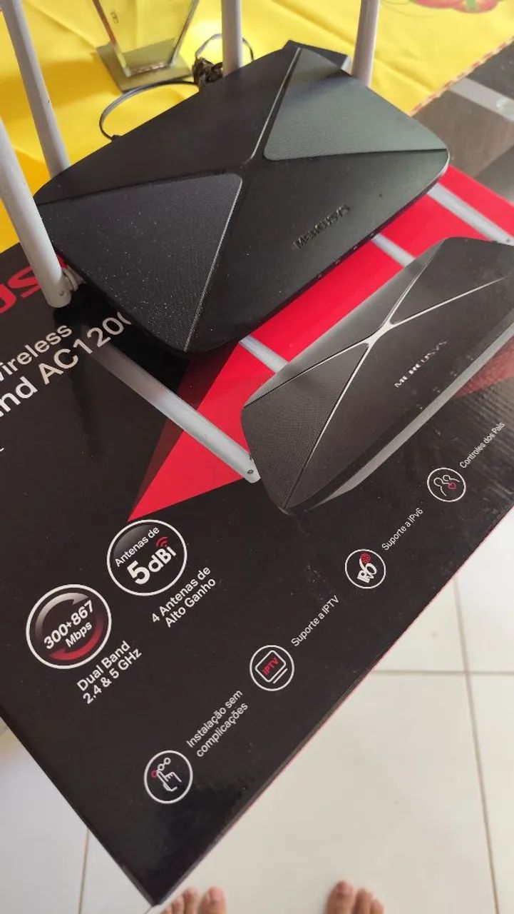 roteador mercusys ac1200 pouco usado com caixa. - Foto 3