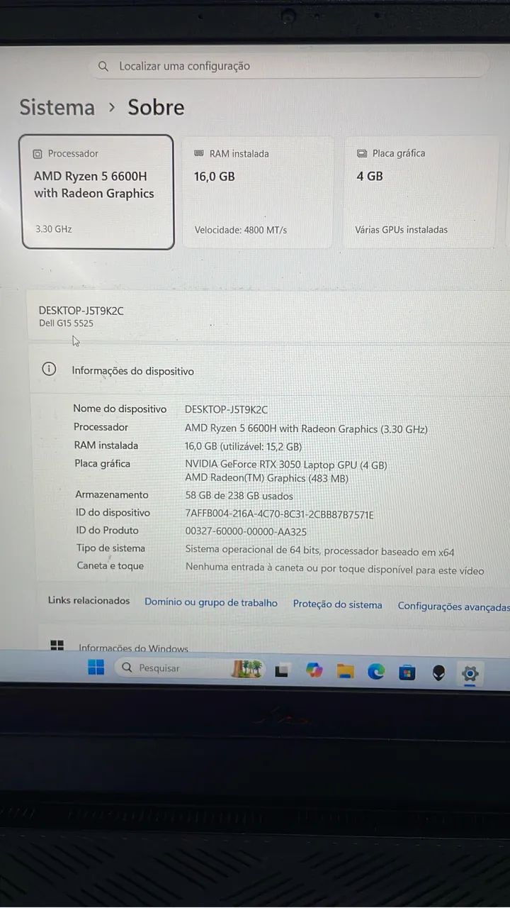 NOTEBOOK DELL G15 