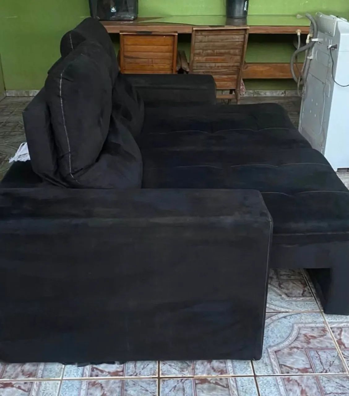 Sofá preto suede conservado , higienizado - Foto 3