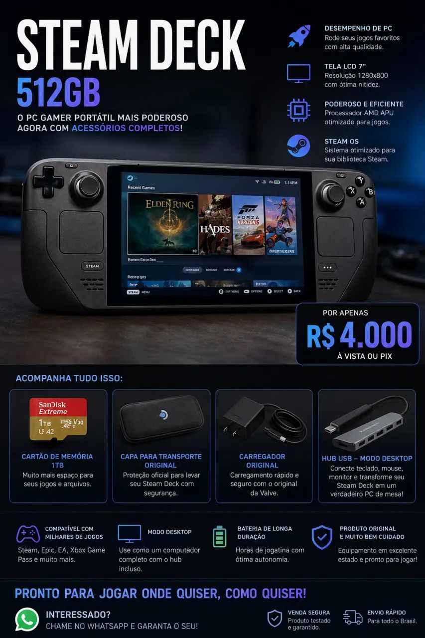 Steam Deck 512GB  - Foto 5