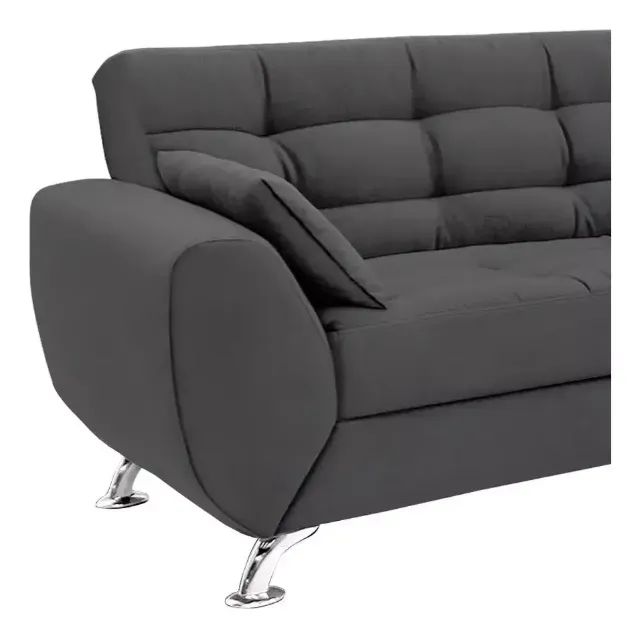 Sofá 2 Lugares Larissa Suede Cinza - Modern - Foto 5