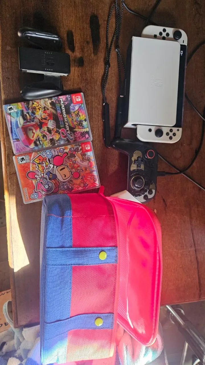 NINTENDO SWITCH OLED 128GB + JOGOS + CONTROLE + CASE + CAPA E PELICULA - Foto 4