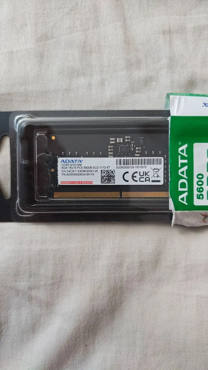 Memória RAM DDR5 8gb notebook