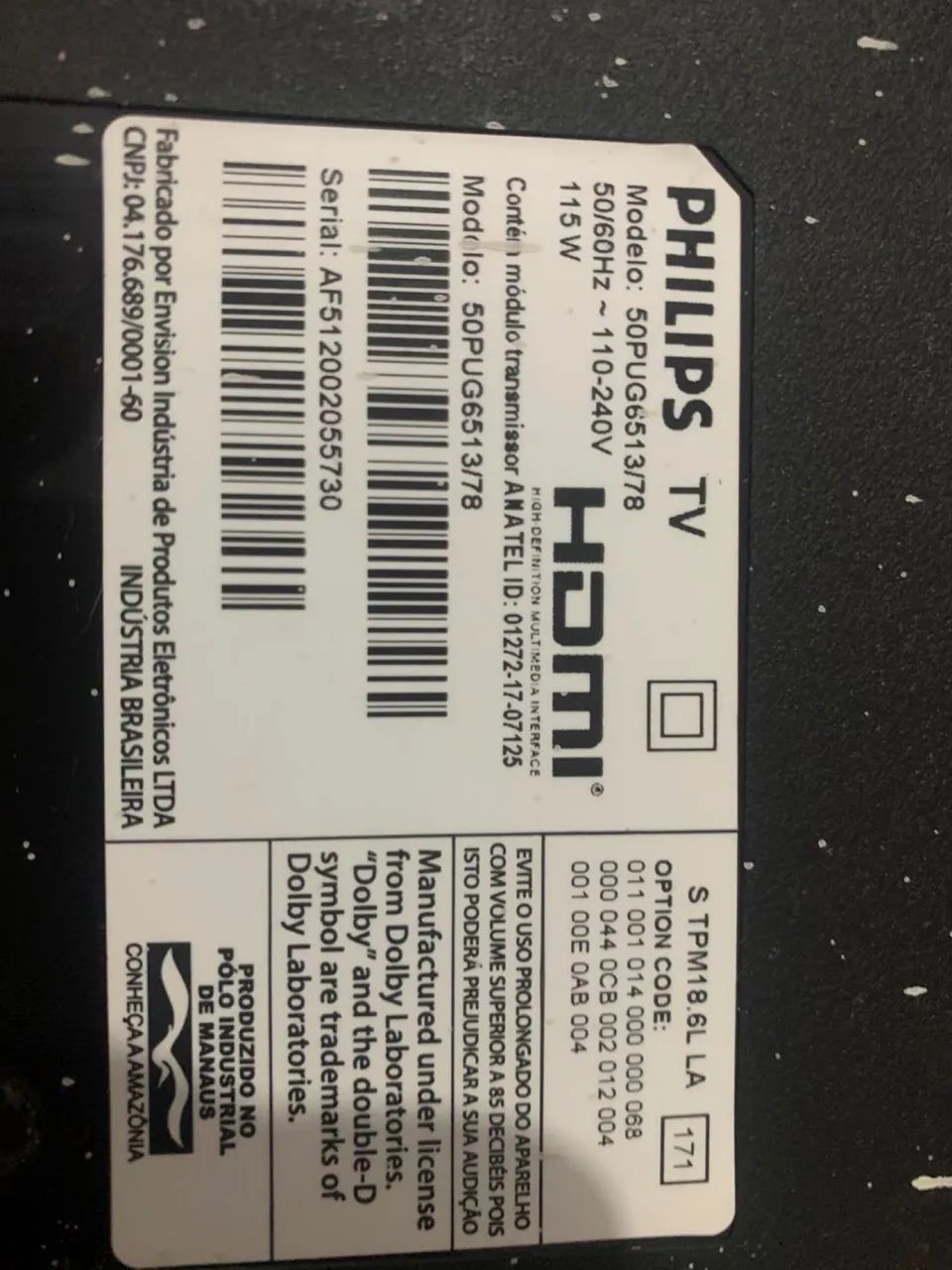 Smart TV Philips50 polegadas4K, modelo50PUG6530/78. - Foto 3