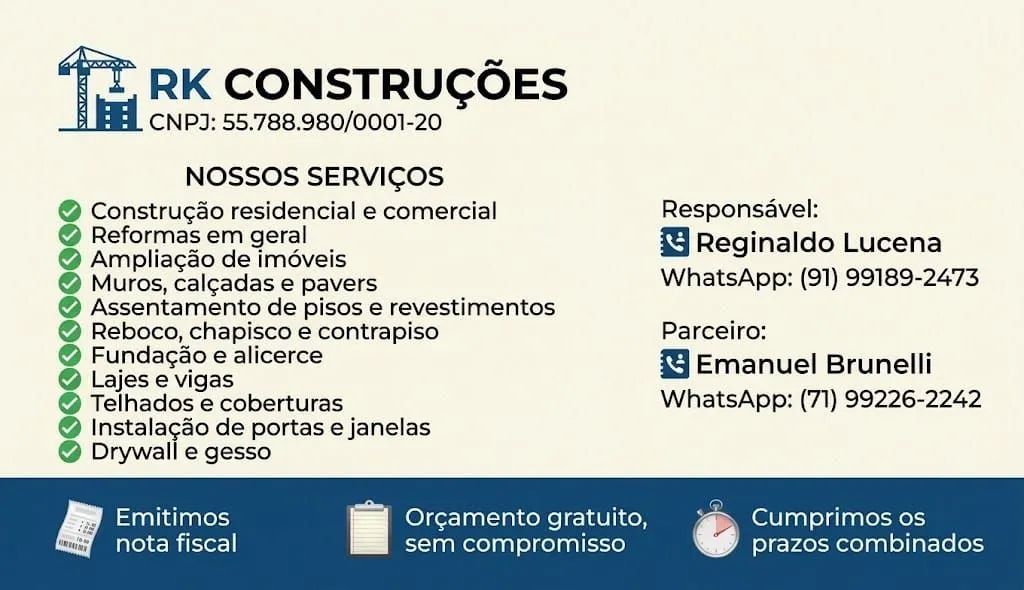 Construções e reparos.