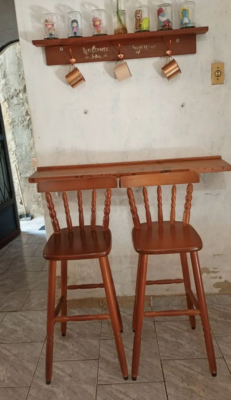 Banquetas de bar, conjunto de Duas, Com peças de Bobina  - Foto 4