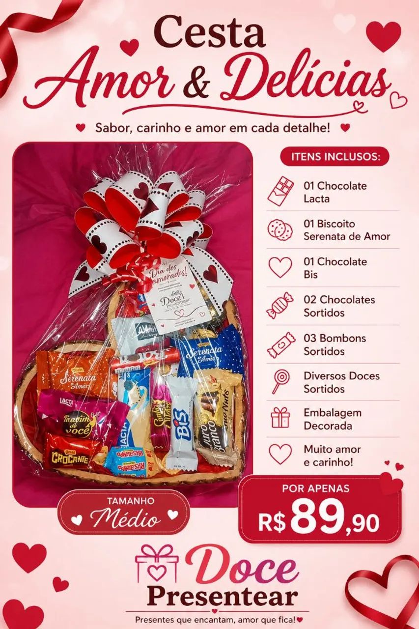 CESTA DE PRESENTE DIA DOS NAMORADOS  - Foto 2