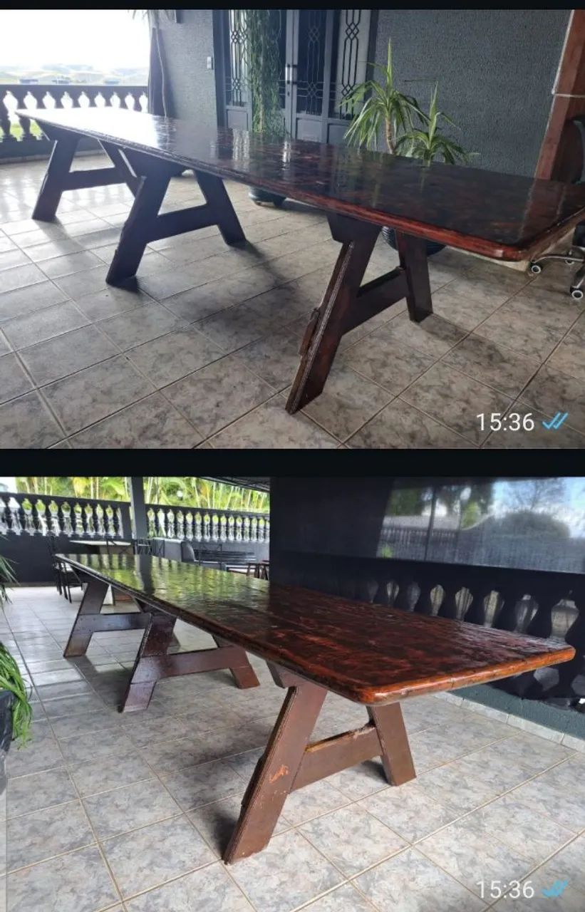 MESÃO DE MADEIRA MACIÇA 4M - Foto 5
