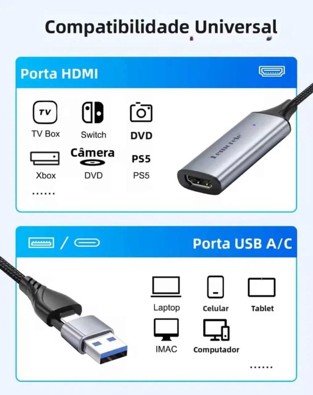 Placa de captura HDMI vídeo USB-C  - Foto 2