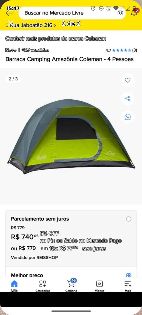Barraca de acampamento 