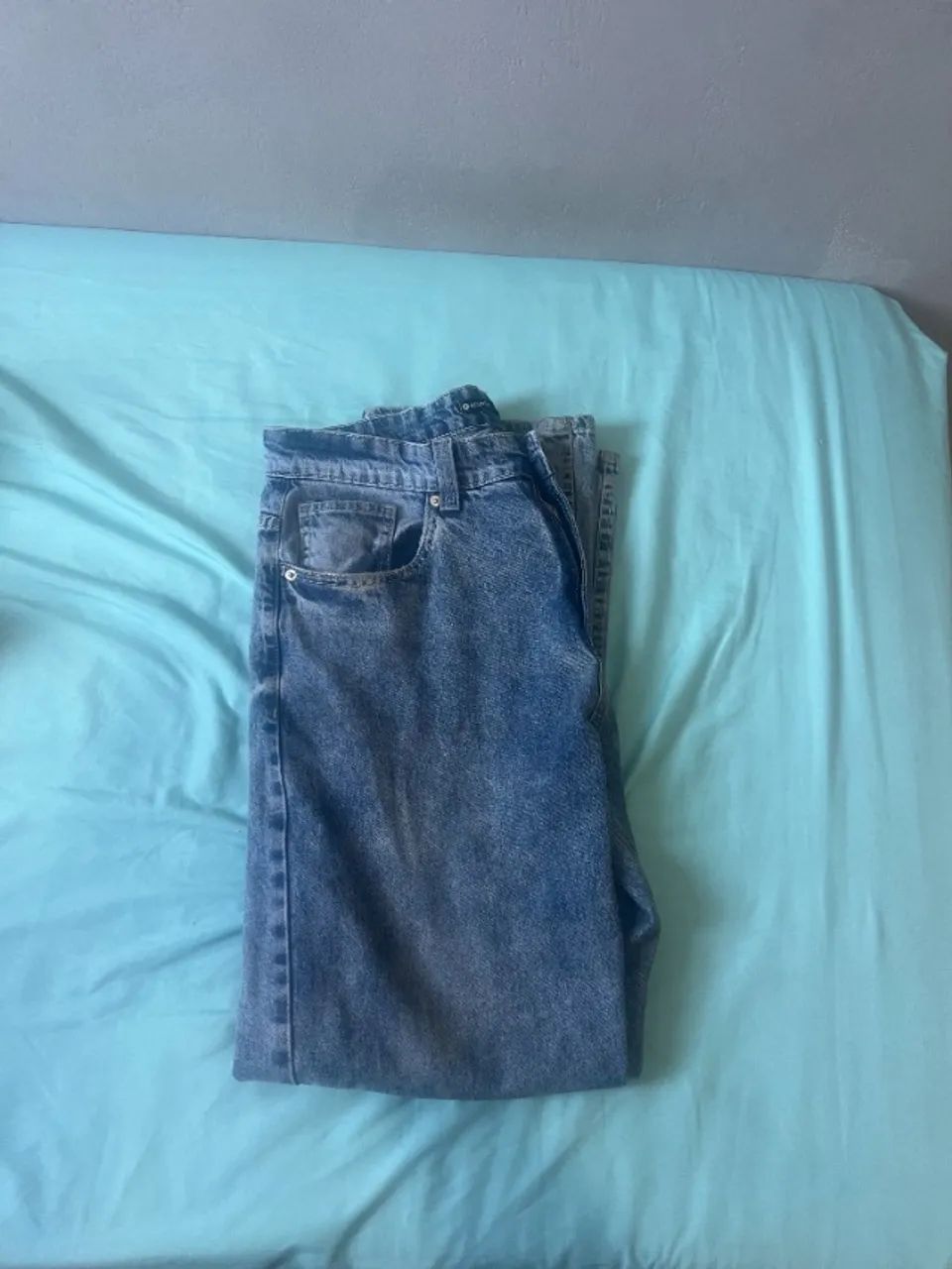 Calça Jeans Reta Vintage Azul - Foto 5