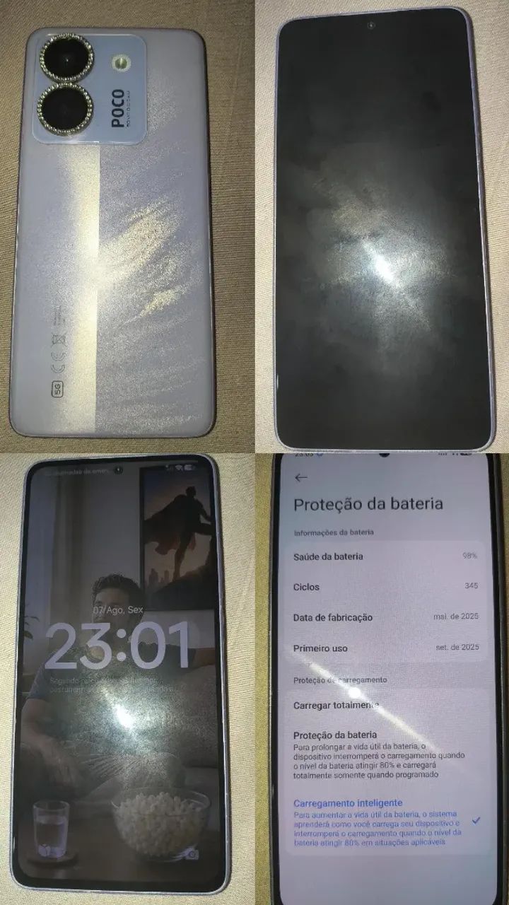 Poco M7 pro 5g 256gb lilás usado  - Foto 3
