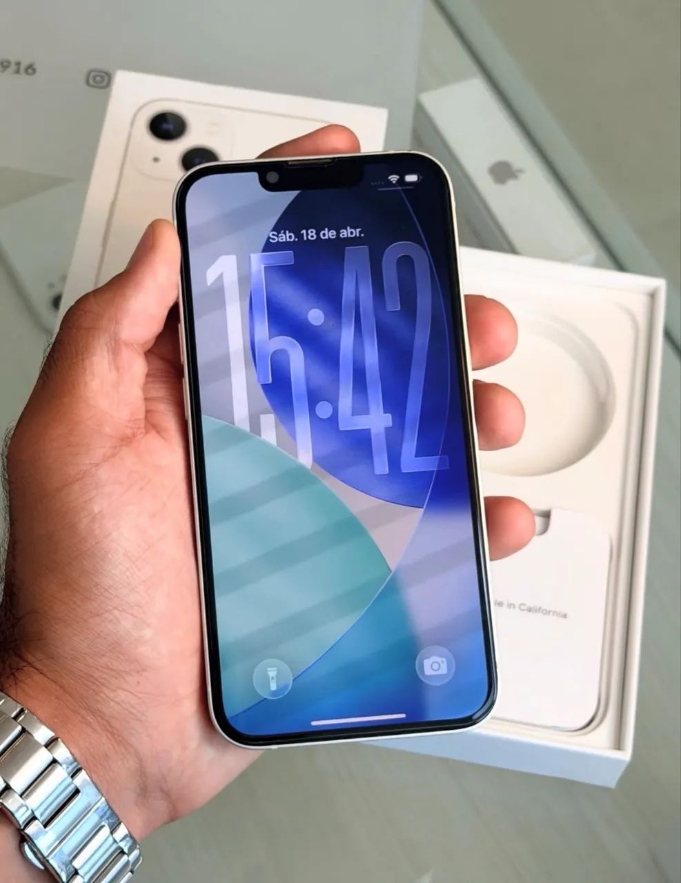 iPhone 13 256GB branco com garantia Apple junho 2027  - Foto 2
