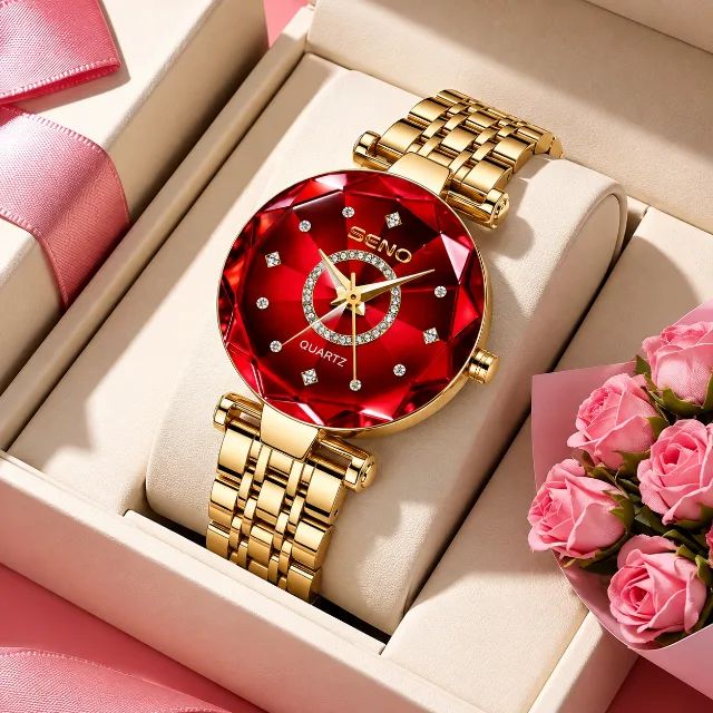 Relógio Feminino Quartz Resistente à Água - Estilo Elegante