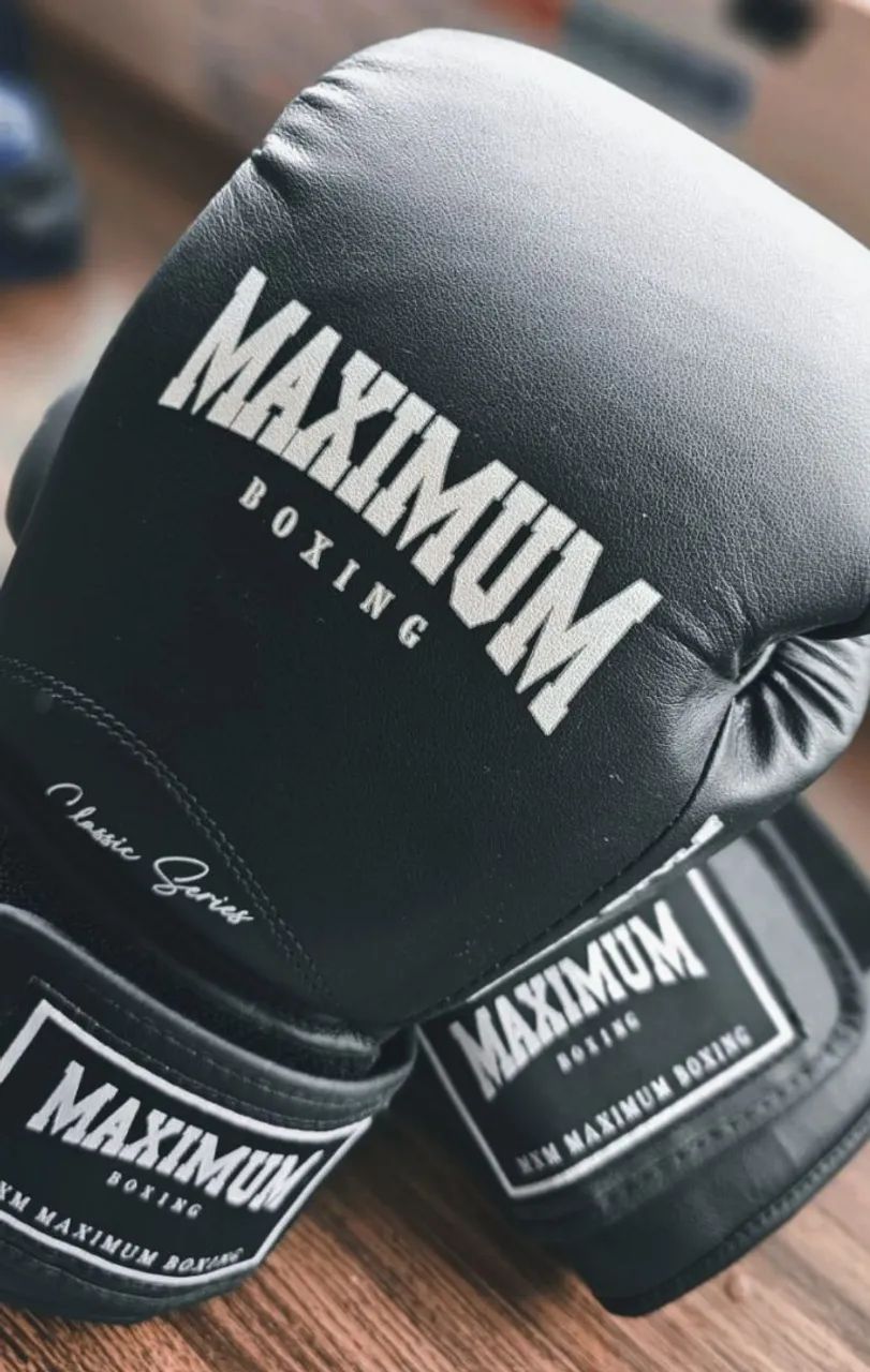 Luva de Boxe e Muay Thai New Classic Black Power Face - 14 - Foto 2