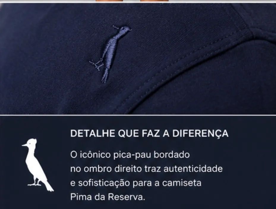 Camiseta Reserva Pima Cores Marinho  - Foto 4