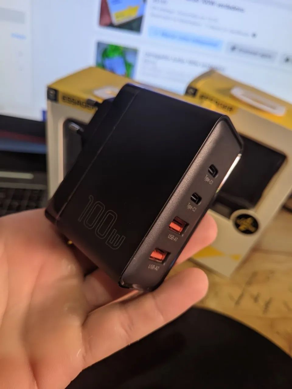 fonte para notebook 100w tipo C USB Original