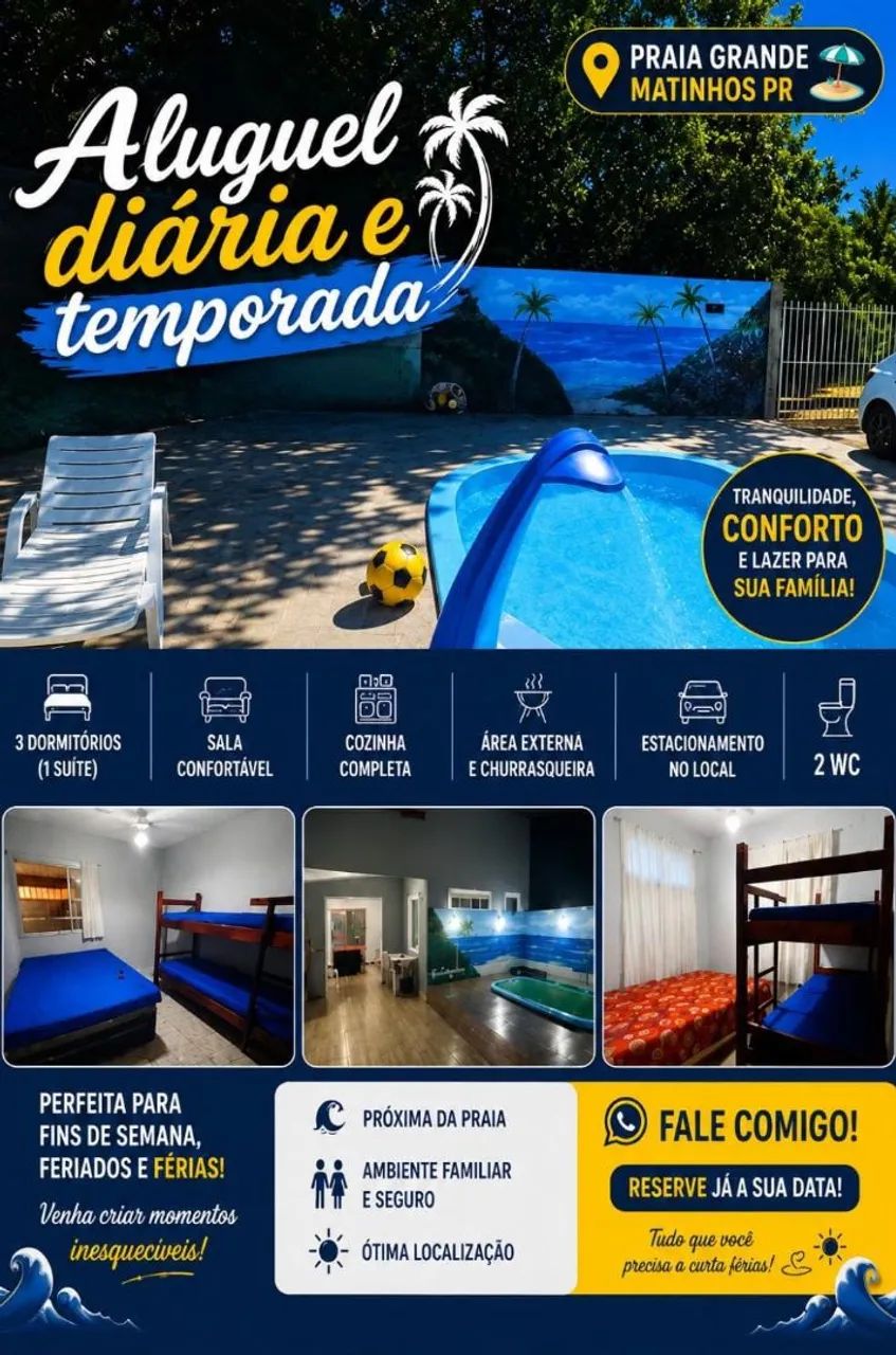Casa com piscina em matinhos 