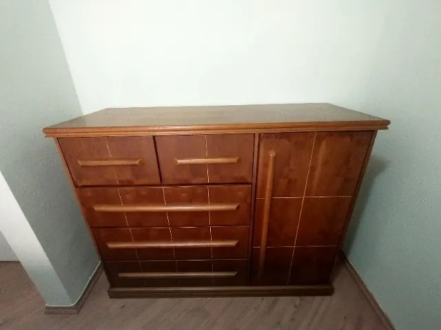 Cômoda Madeira Maciça 5 gavetas e sapateira - Foto 2