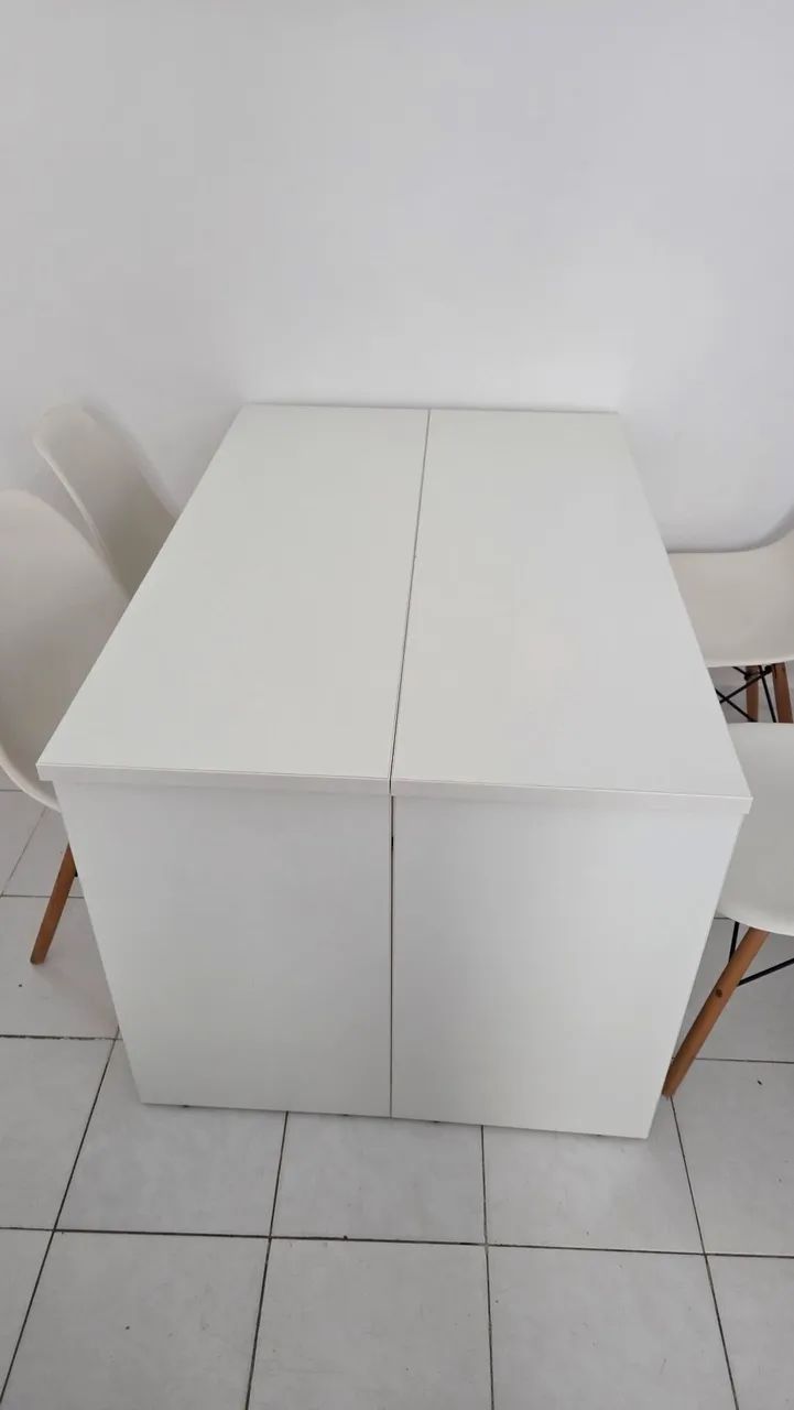 Mesa Dobrável 4 lugares branca - Foto 2