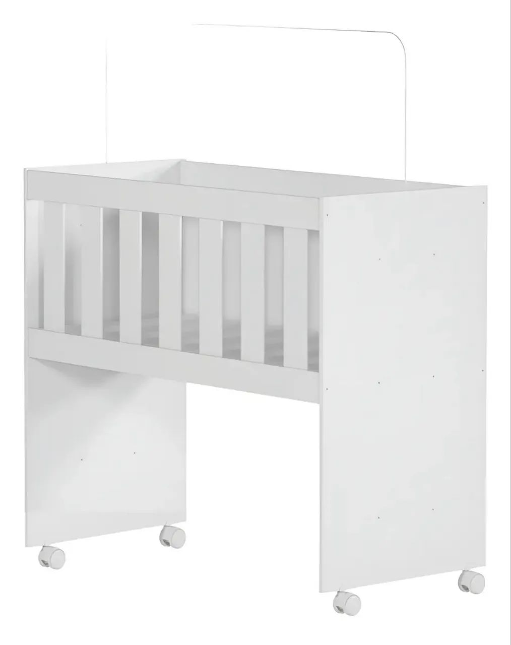 Mini Berço Rubi Multifuncional Branco Com Colchão Incluso Lv Moveis Branco - Foto 3