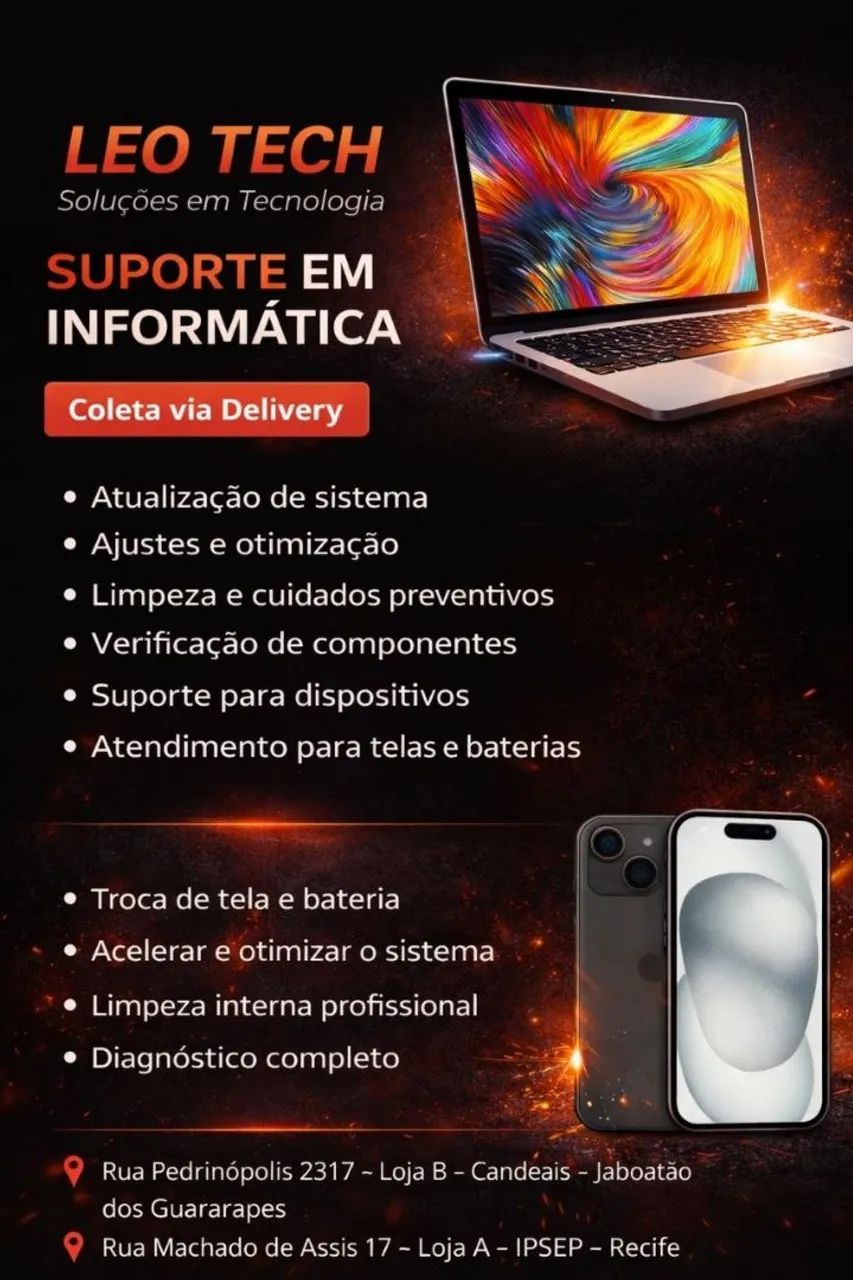 LEO TECH Assistência especializada em reparos de notebook e celular 