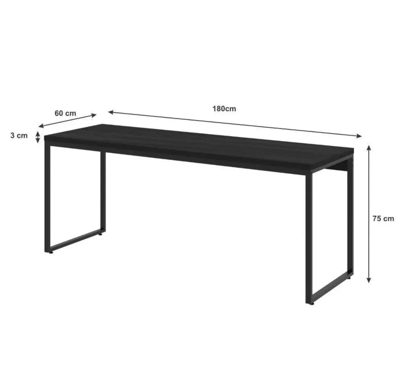 Mesa de escritório preta 1,80m - Foto 4