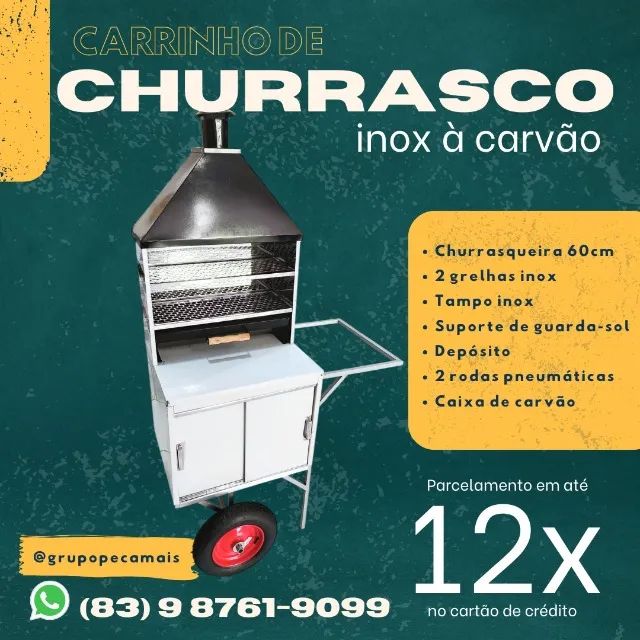 Carrinho de Churrasco/Espetinho Junior Inox