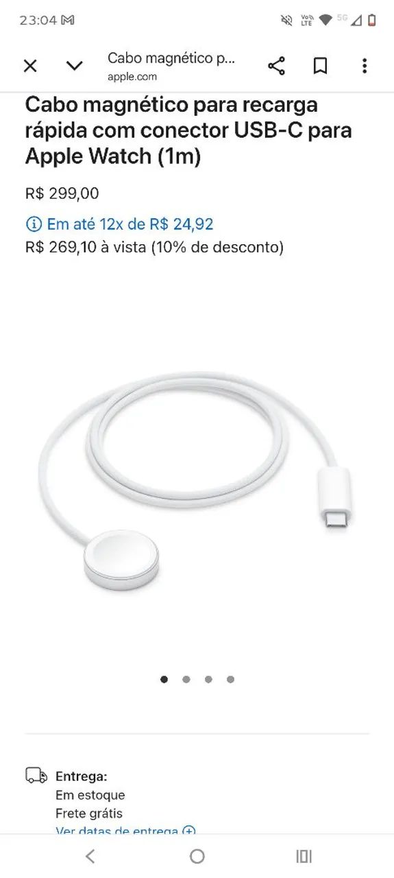Cabo magnético para recarga rápida