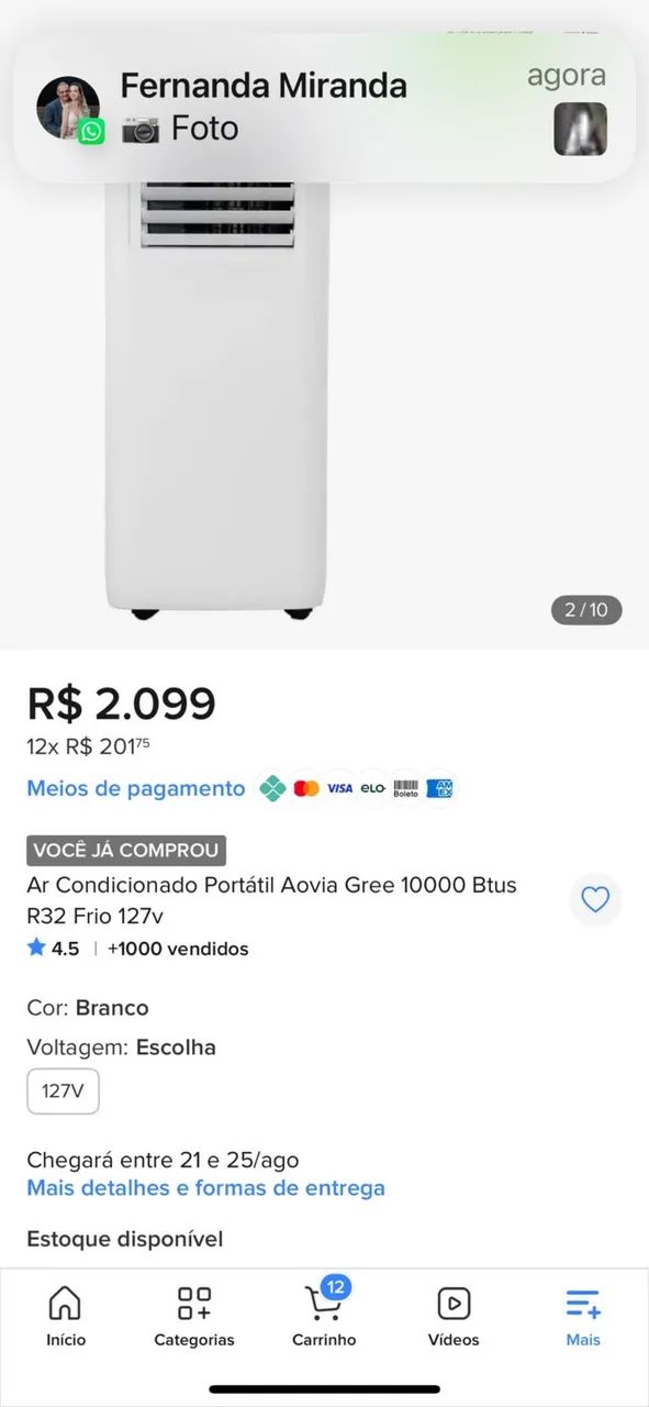 Ar condicionado portátil 