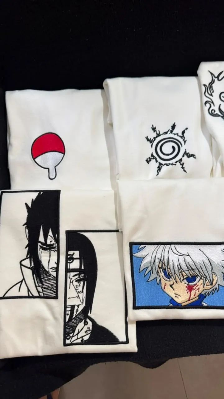 Camisetas de animes bordados de alta qualidade - Foto 3