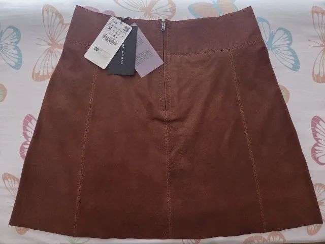 Saia de couro - Zara - Foto 2