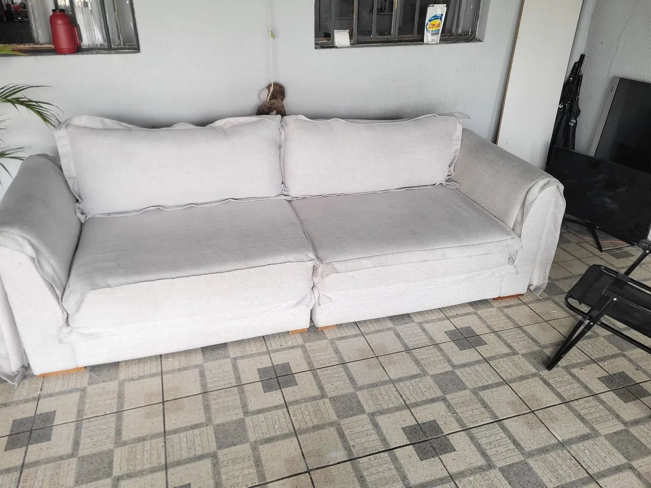 Vendo sofa de linho
