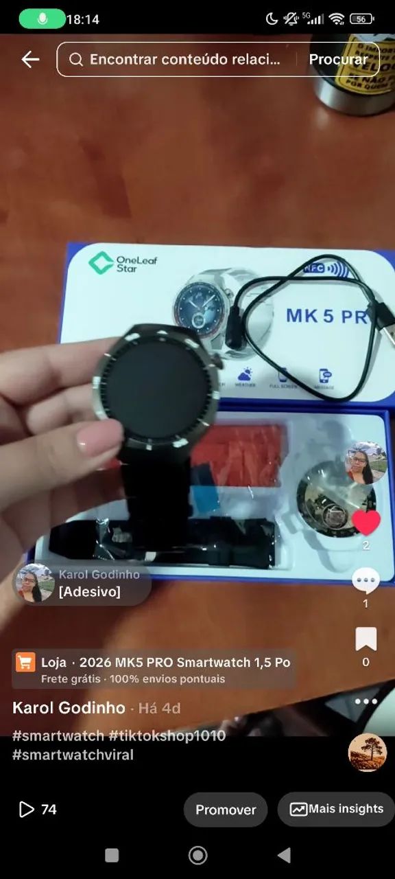 Smartwatch com 3 pulseiras - Foto 3
