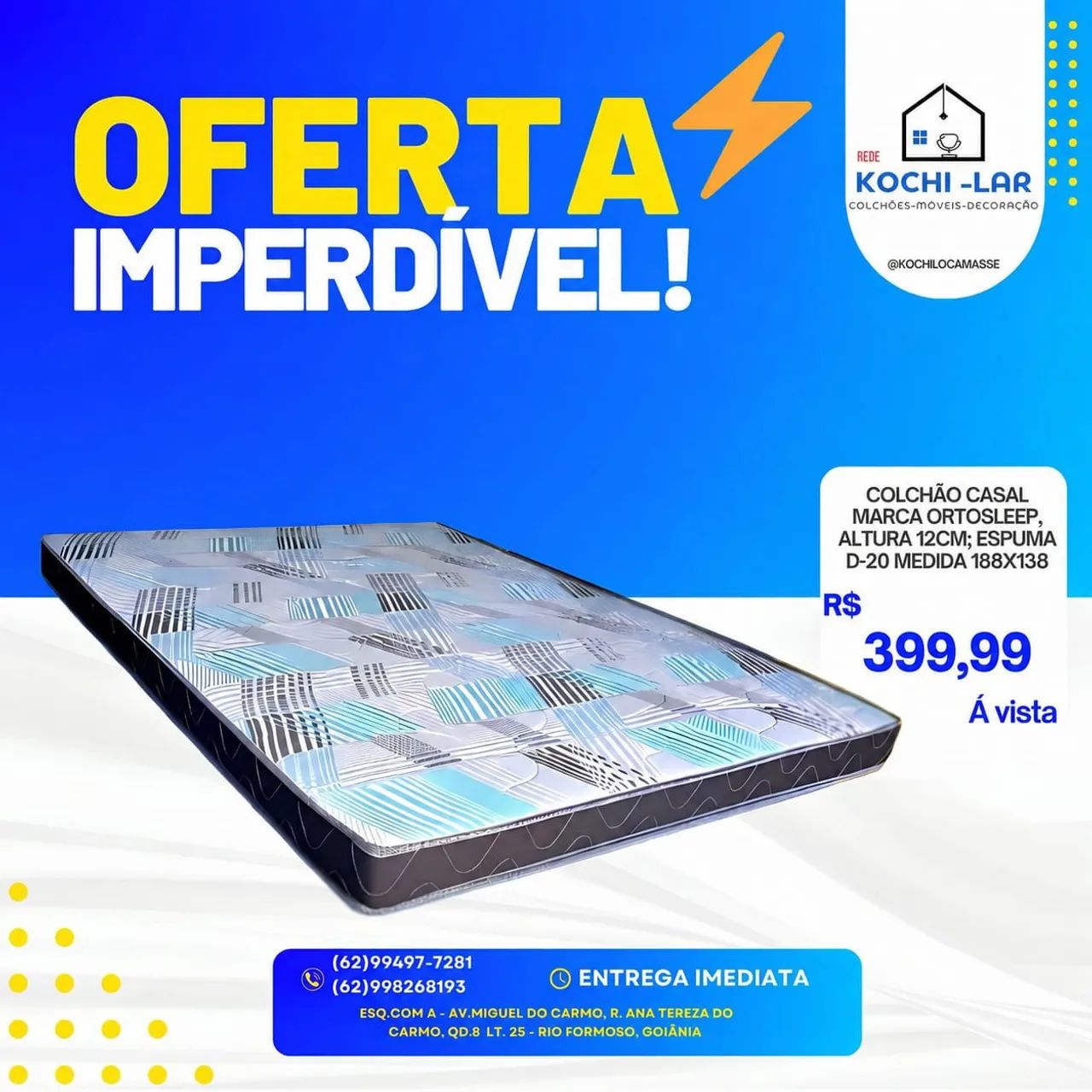 Colchão de casal entrega hoje