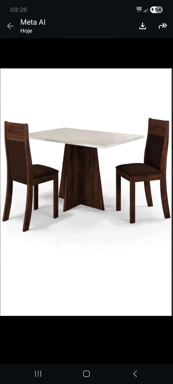 Vendo mesa com duas cadeiras
