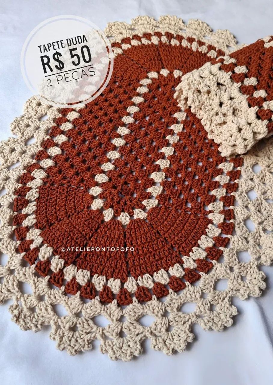 Tapetes de crochê - kit 2 Peças - Foto 2