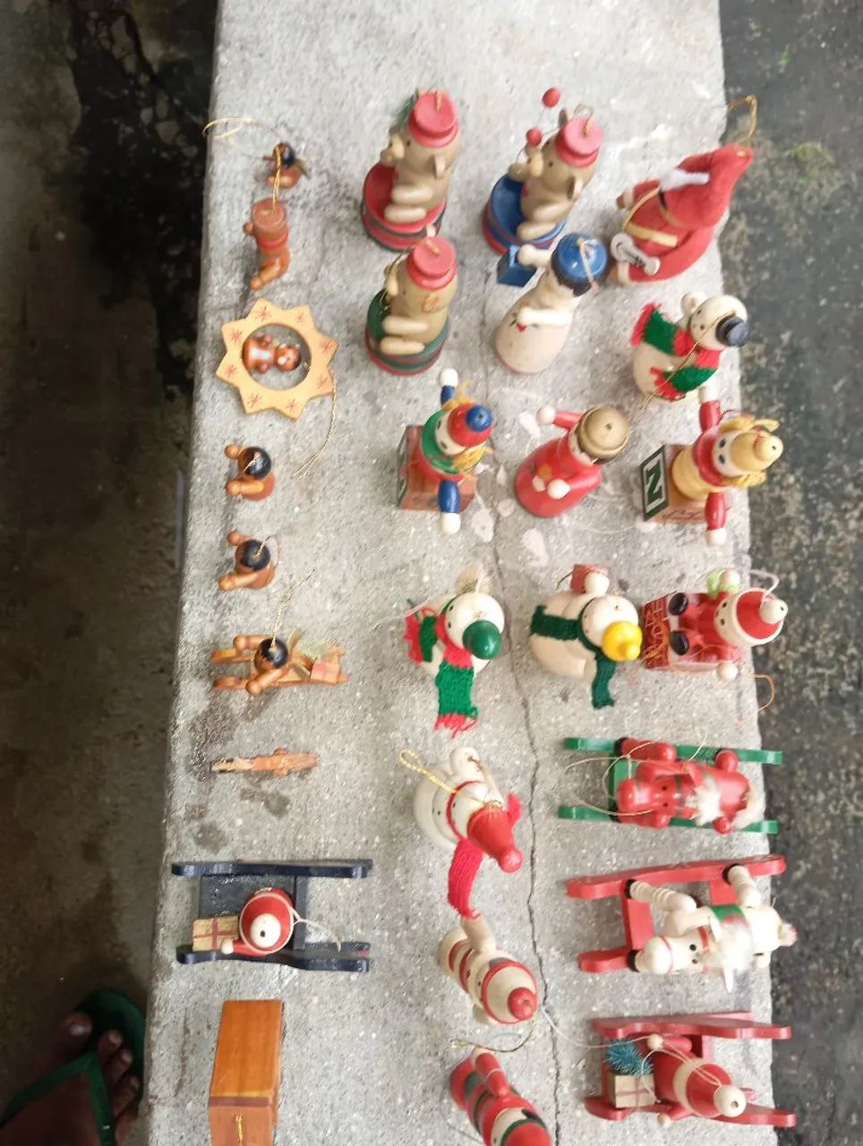 Enfeite de Natal de madeira antigo - Foto 2