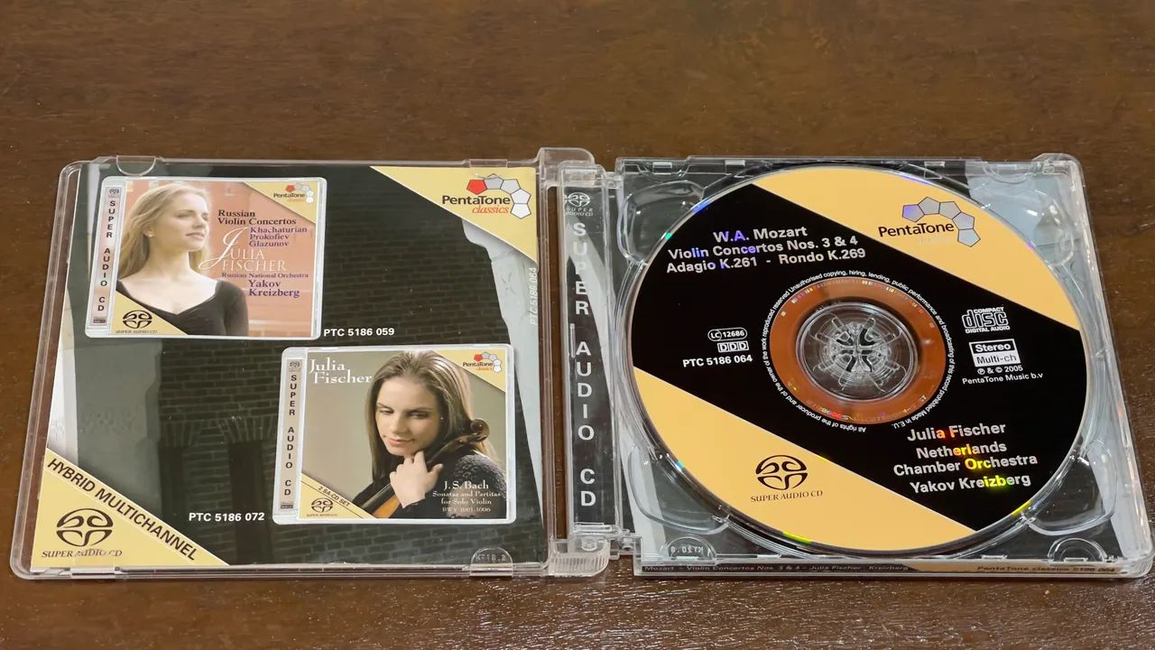 SACD Julia Fischer Mozart Violin Concertos 3 e 4 Pentatone