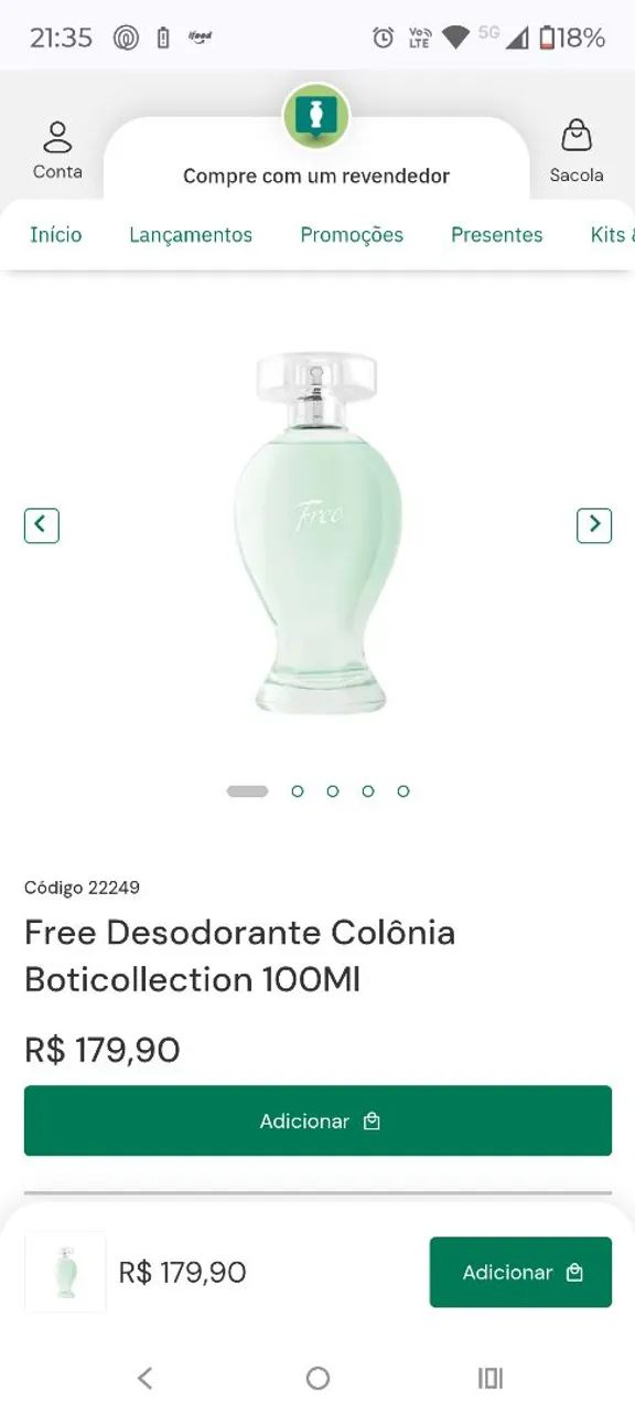 Perfume boticário Free 