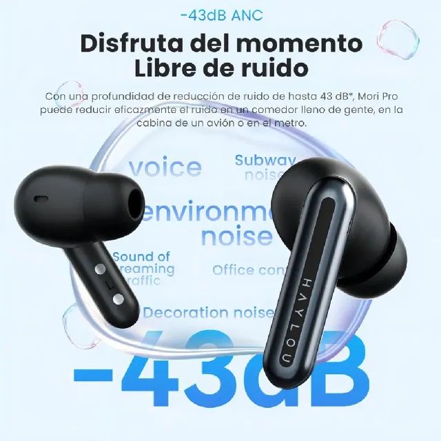 Fone Bluetooth 6.0 Haylou Mori Pro Cancelamento Anc -43db Audio Hi-res Conexão Multiponto - Foto 3