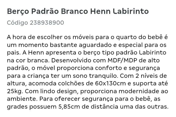 Berço com colchão para bebê, pouco uso. - Foto 2