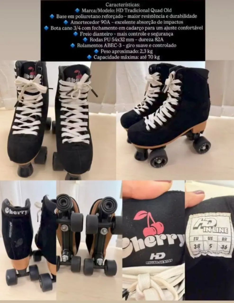 Patins Cherry HD Retrô - Esportes Sobre Rodas - Mooca, São Paulo