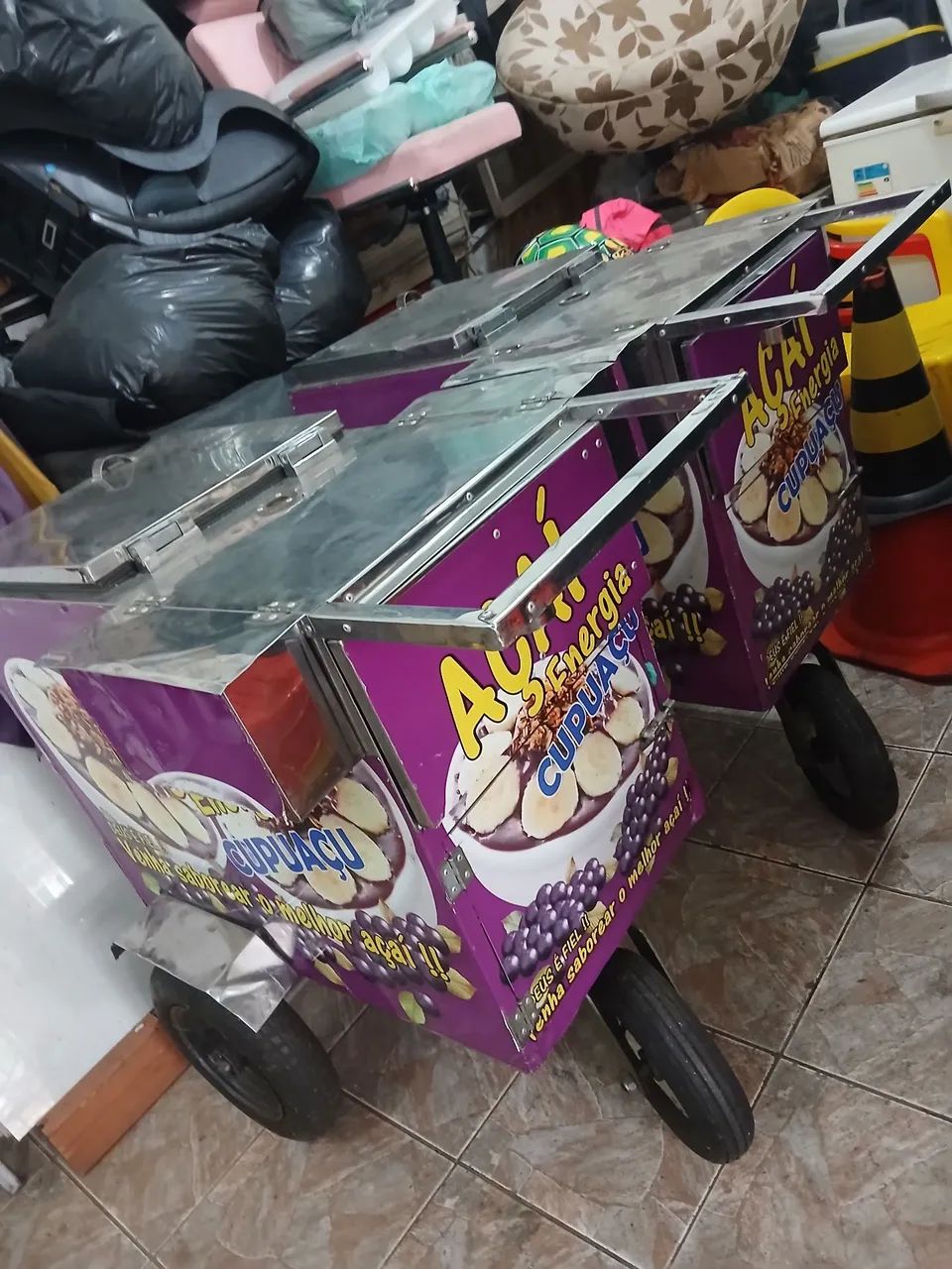 Carrinho para vender açai com frutas  - Foto 3