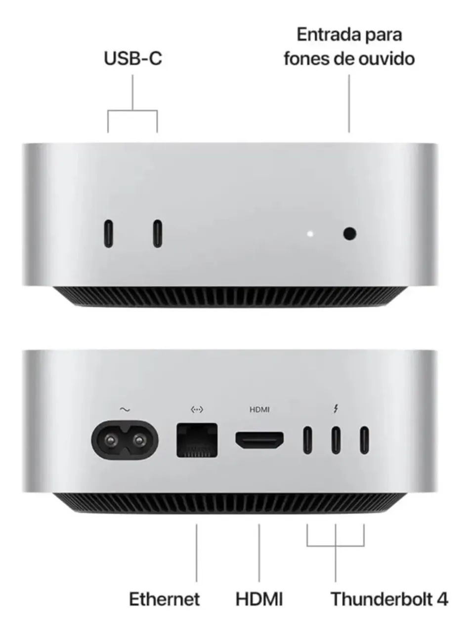 Apple Mac Mini M4 Com 16gb E 512gb Ssd Prateado - Foto 5