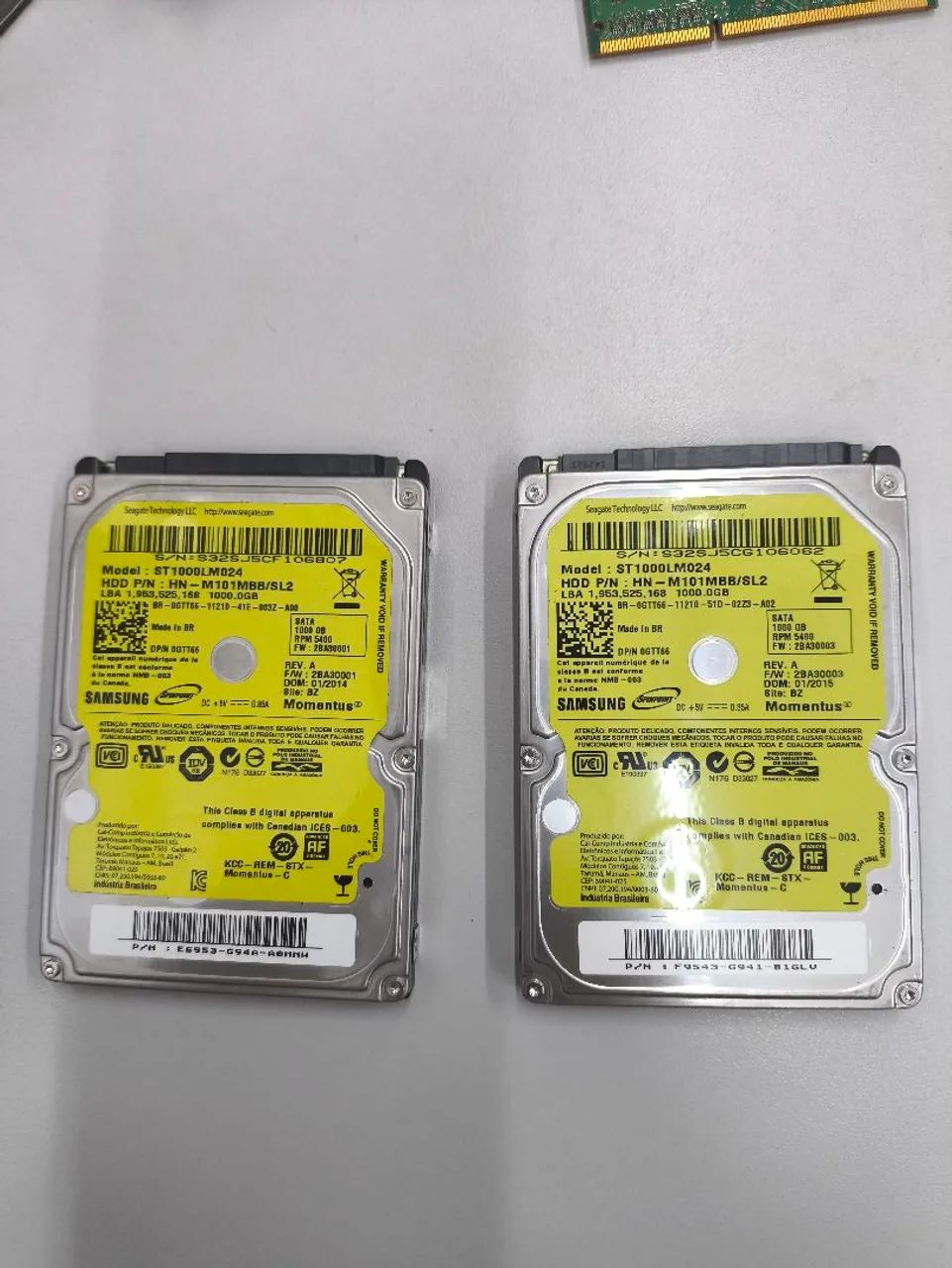 Vendo 2 Hd de notebook 1 Tb cada