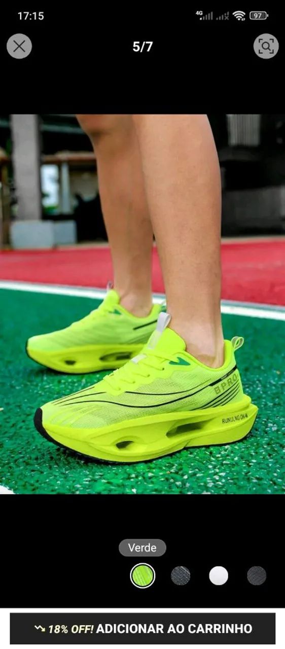 Tênis Corrida Verde Confortável (NOVO!) - Foto 5