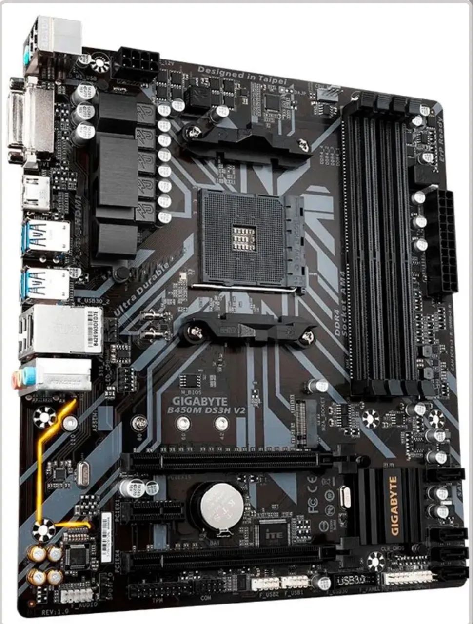 Placa mãe Gigabyte B450M DS3H V2 - AM4 