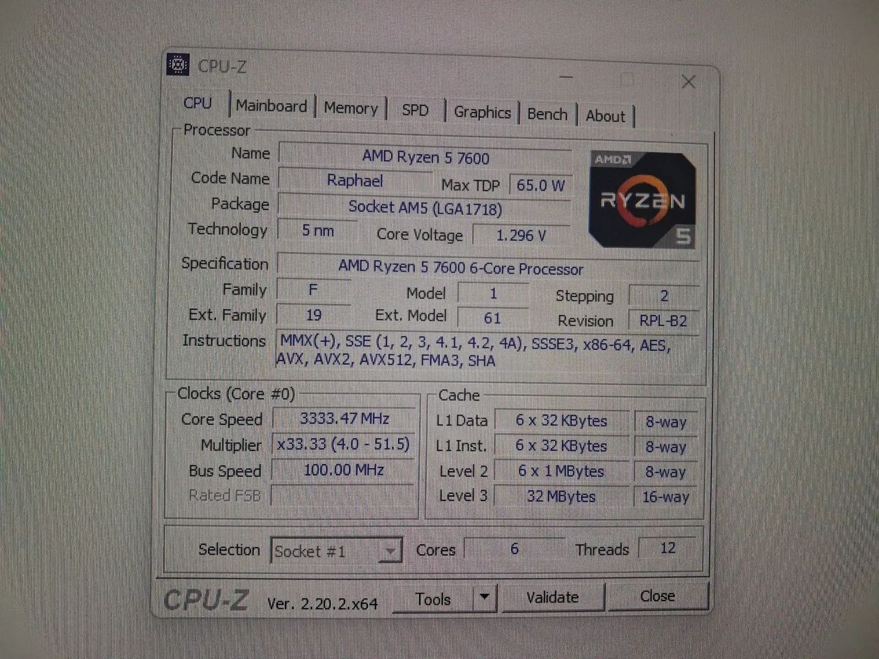 Processador AM5 Ryzen 5 7600 + Cooler original AMD - Foto 2