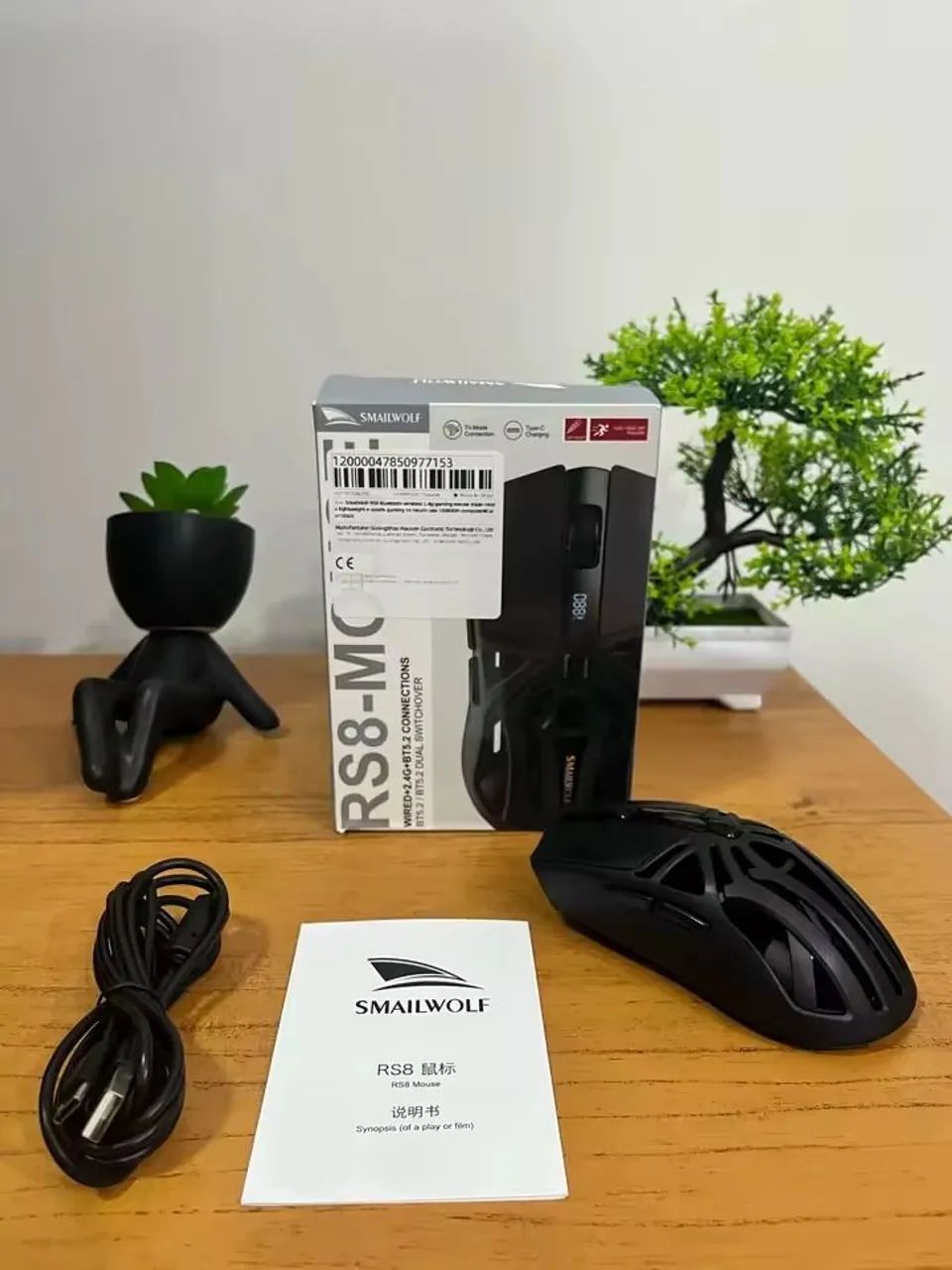 Mouse SmailWolf RS8 Tri-Mode sem fio Preto